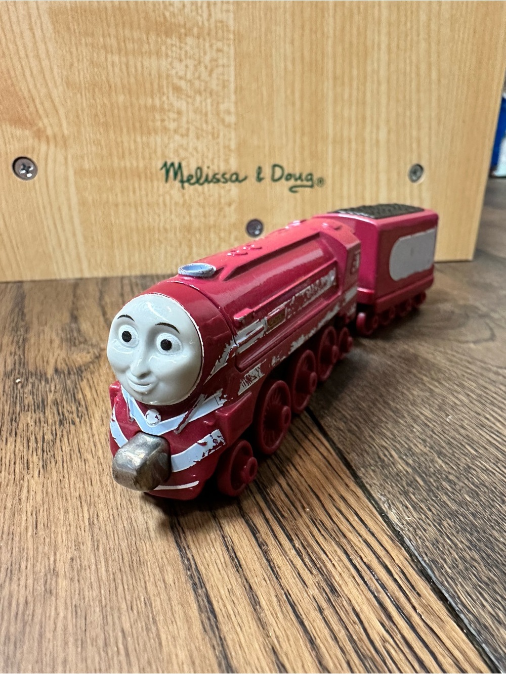 Thomas Take-N-Play Caitlin Engine & Tender Magnetic Die-Cast Train Used Wear